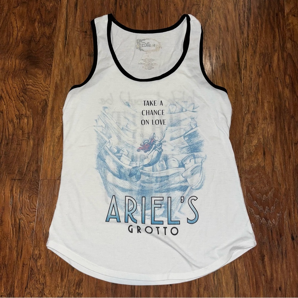 Disney Women's White Tank Top - Ariel's Grotto